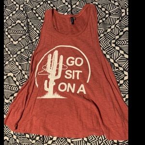 Go sit on a cactus tank top